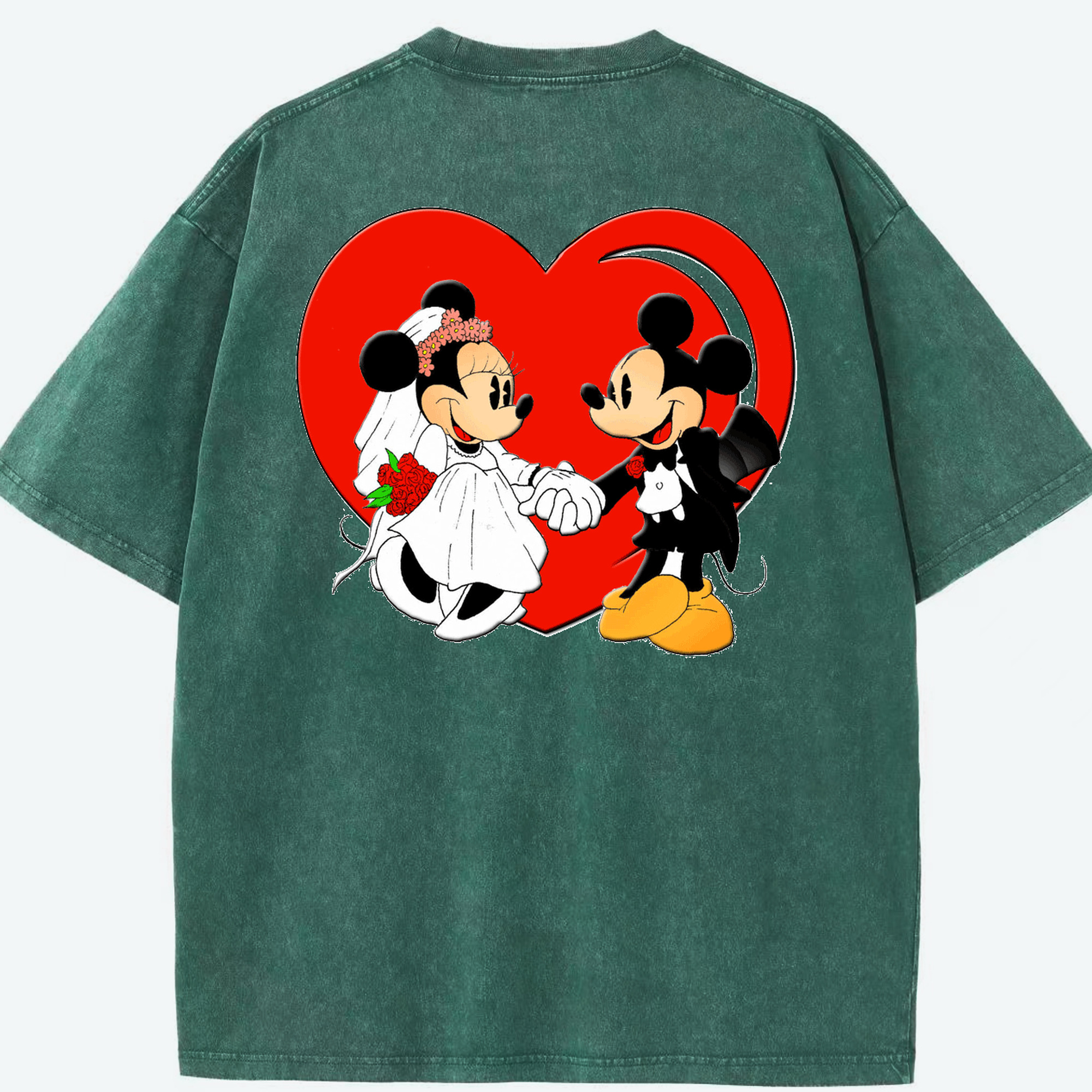 （画像用） ミッキーマウス Mickey Mouse 綿100% ヴィンテージ風 半袖Tシャツ（背面プリント）